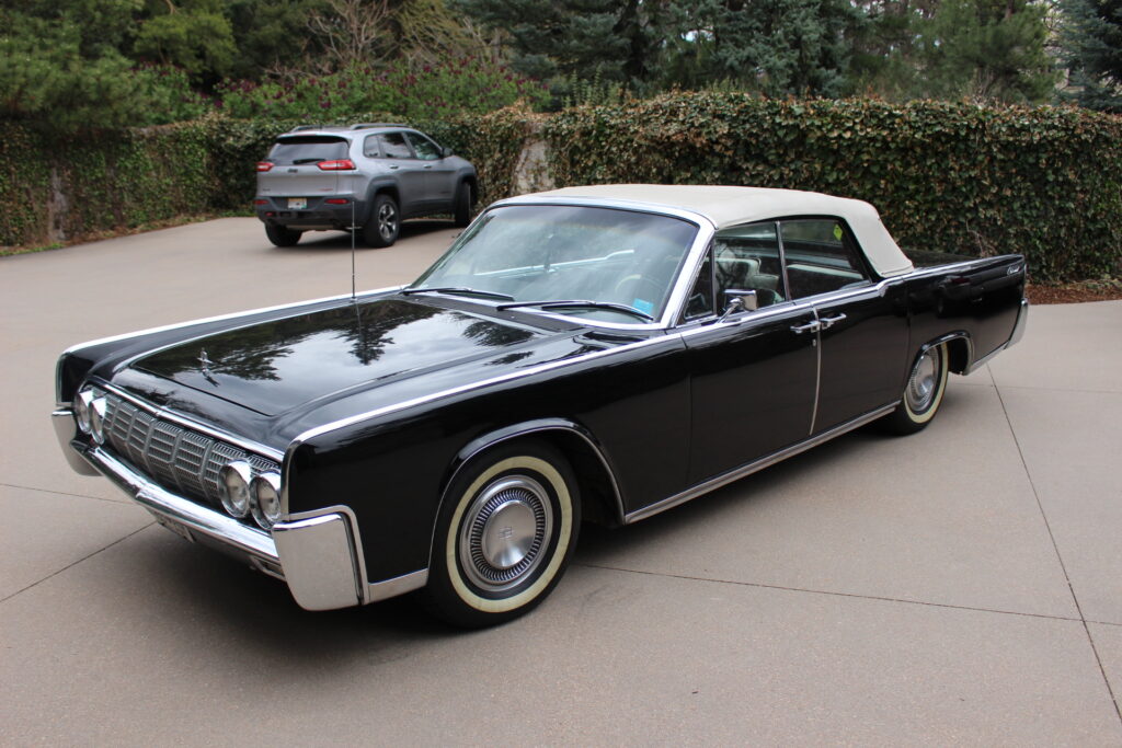 1964 Lincoln Continental Convertible-"A" code black paint, white top, black and white interior