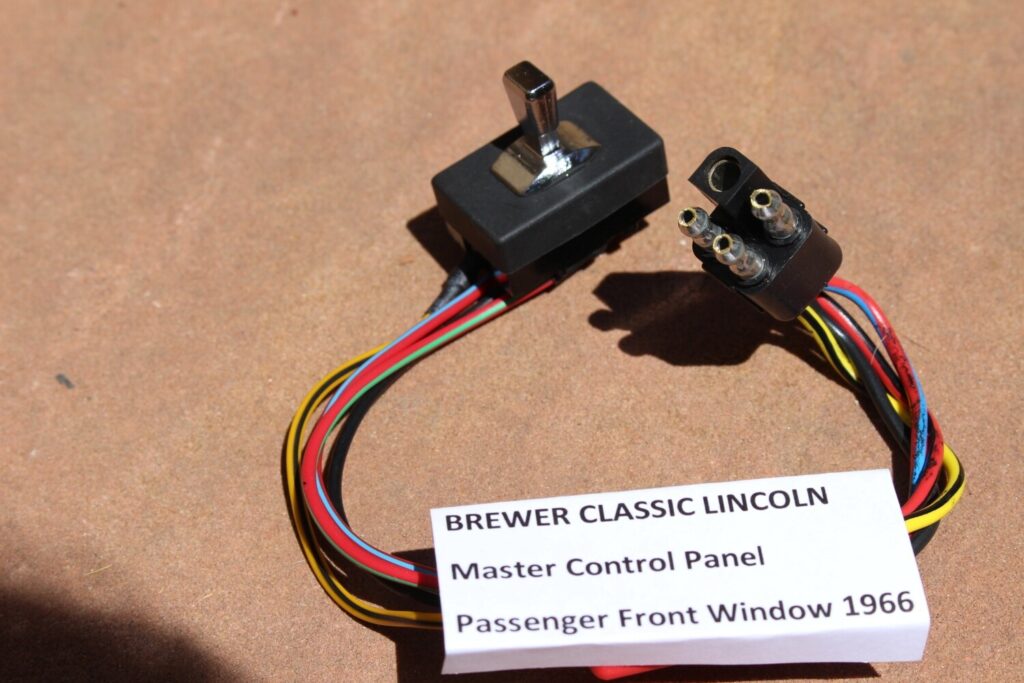 1966 Lincoln Continental Master Switch for Passenger Front Window (Black 4 wire) BRAND NEW