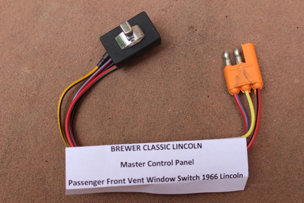 1966 Lincoln Continental Master Switch for Passenger Vent / Wing Window (Orange 3 wire plug) BRAND NEW