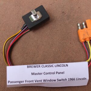 1966 Lincoln Continental Master Switch for Passenger Vent / Wing Window (Orange 3 wire plug) BRAND NEW