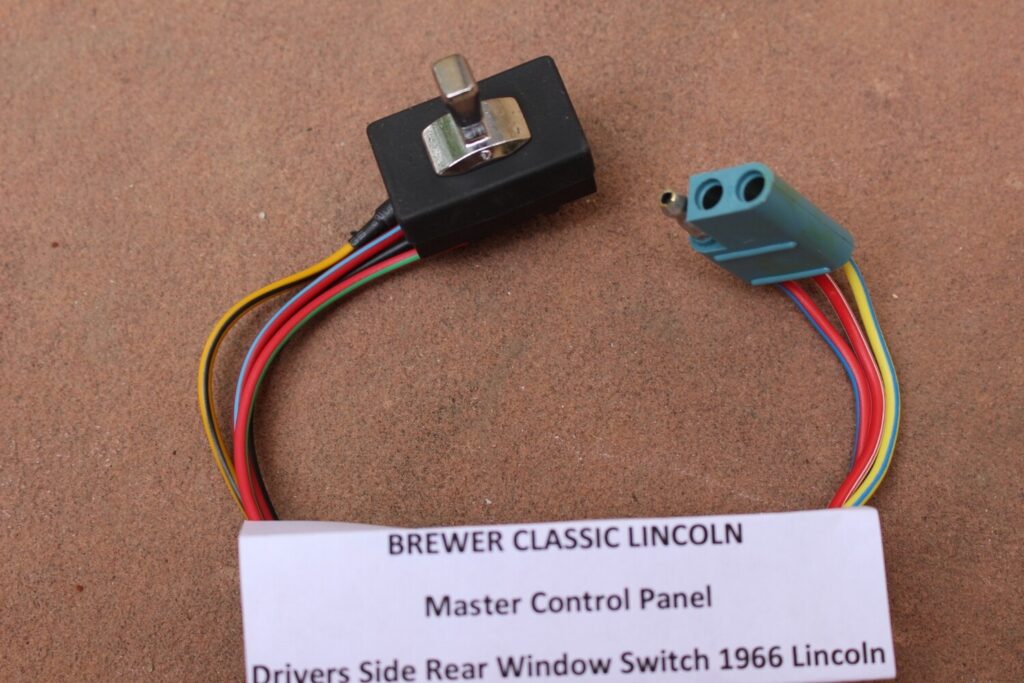 1966 Lincoln Continental Master Switch for Drivers Rear Window (Blue 3 wire plug) BRAND NEW