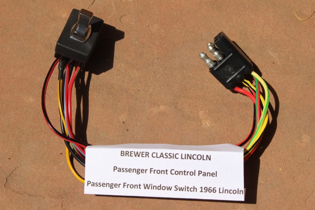 1966 Lincoln Continental Window Switch Mounted on Passenger Front Door (Black 5 wire plug) BRAND NEW