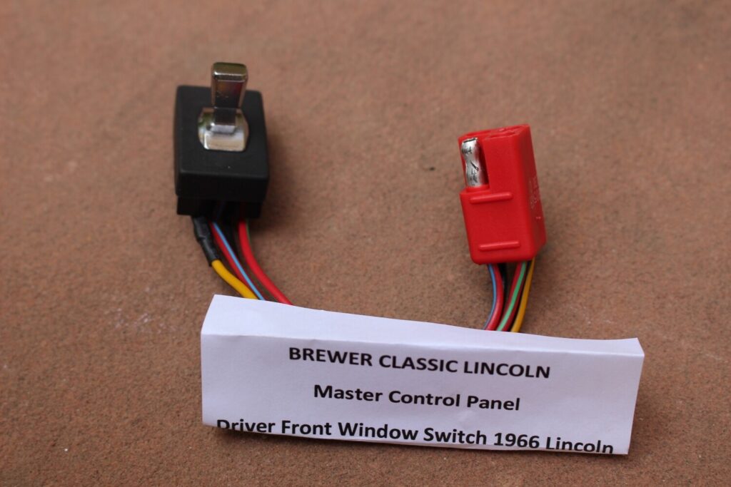 1966 Lincoln Continental Master Driver Window Switch (RED) BRAND NEW