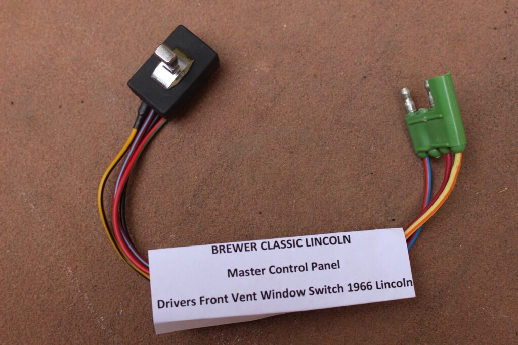 1966 Lincoln Continental Master Switch for Driver Vent / Wing Window (Green 3 wire plug) BRAND NEW