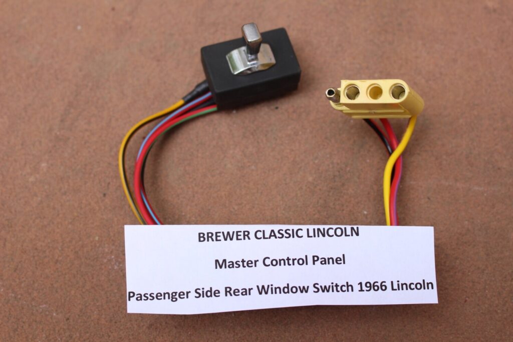 1966 Lincoln Continental Master Switch for Passenger Rear Window (Yellow 3 wire plug) BRAND NEW