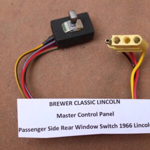1966 Lincoln Continental Master Switch for Passenger Rear Window (Yellow 3 wire plug) BRAND NEW