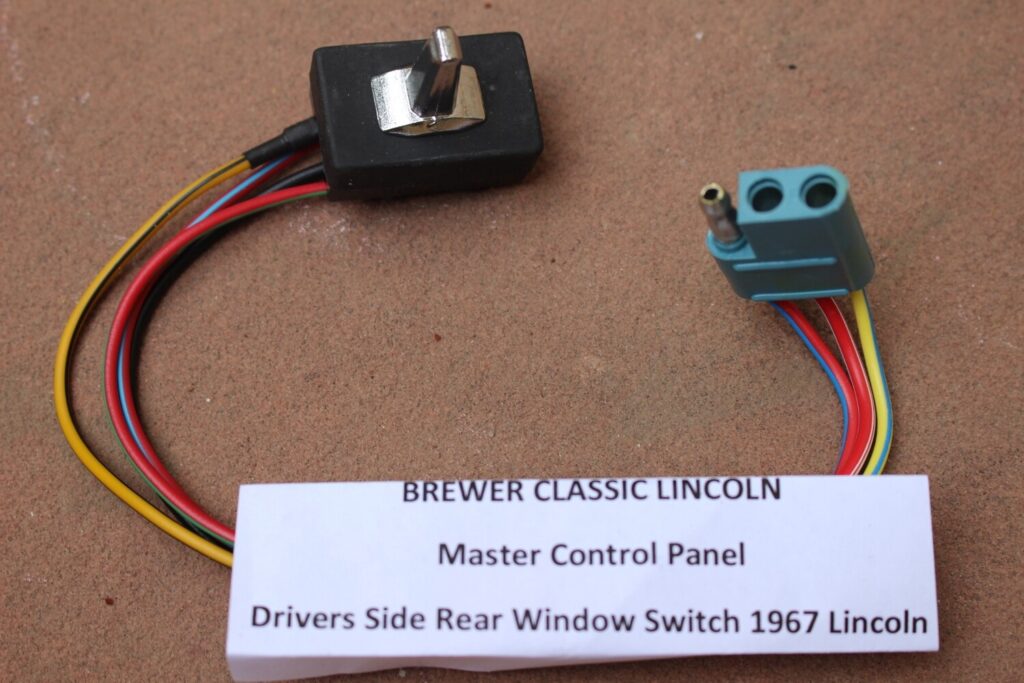 1967 Lincoln Continental Master Switch for Drivers Rear Window (Blue 3 wire plug) BRAND NEW