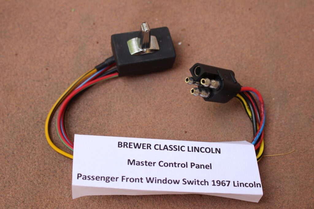 1967 Lincoln Continental Master Switch for Passenger Front Window (Black 4 wire) BRAND NEW
