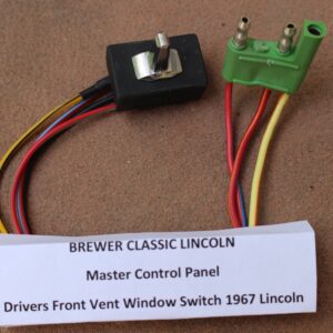 1967 Lincoln Continental Master Switch for Driver Vent / Wing Window (Green 3 wire plug) BRAND NEW