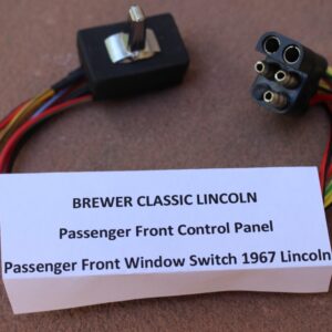 1967 Lincoln Continental Window Switch Mounted on Passenger Front Door (Black 5 wire plug) BRAND NEW