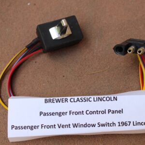 1967 Lincoln Continental Vent / Wing Window Switch Mounted on Passenger Front Door (Black 3 wire plug) BRAND NEW
