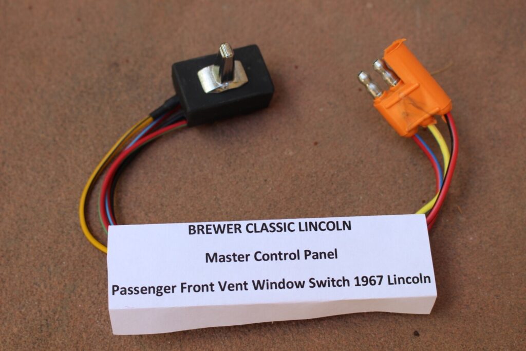 1967 Lincoln Continental Master Switch for Passenger Vent / Wing Window (Orange 3 wire plug) BRAND NEW