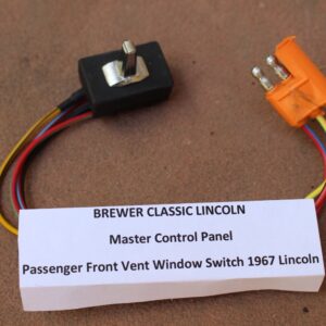 1967 Lincoln Continental Master Switch for Passenger Vent / Wing Window (Orange 3 wire plug) BRAND NEW
