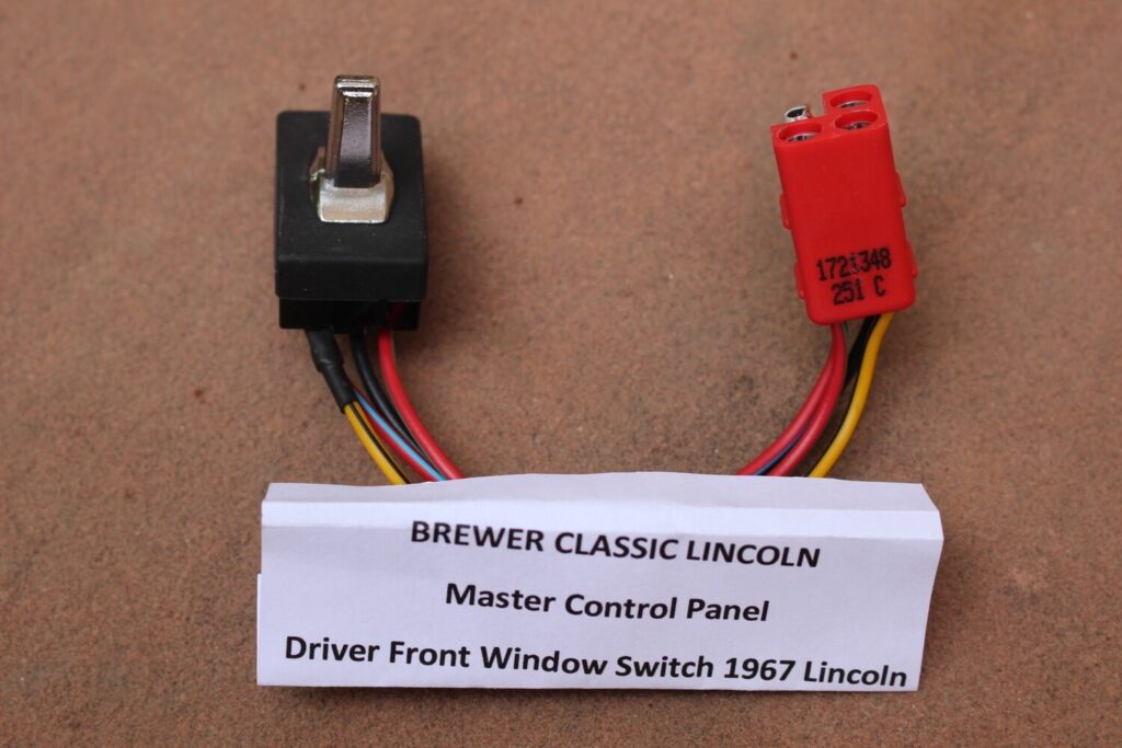 1967 Lincoln Continental Master Driver Window Switch (RED) BRAND NEW