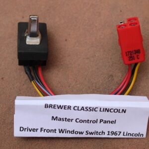 1967 Lincoln Continental Master Driver Window Switch (RED) BRAND NEW