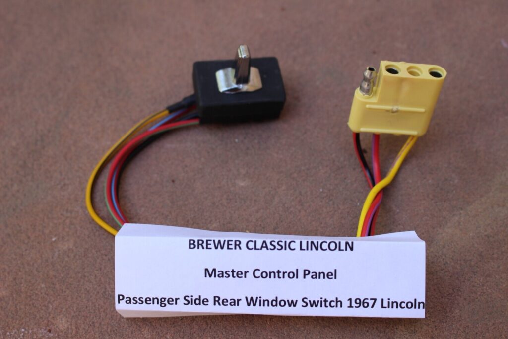 1967 Lincoln Continental Master Switch for Passenger Rear Window (Yellow 3 wire plug) BRAND NEW