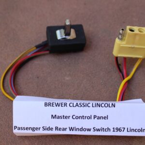 1967 Lincoln Continental Master Switch for Passenger Rear Window (Yellow 3 wire plug) BRAND NEW