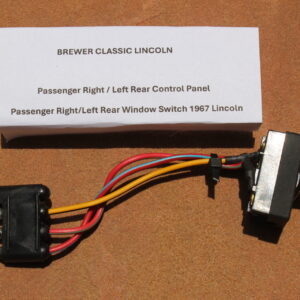 1967 Lincoln Continental Rear Window Switch Mounted on Each Rear Door (Black 3 wire plug) BRAND NEW